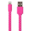 USB Дата-кабель для Apple Lightning 8-pin плоский Gucci 1 метр (розовый)