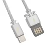 USB кабель REMAX RC-064a Dominator Type-C, 1м, нейлон (серебряный)