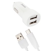 АЗУ HOCO Z2A 2xUSB, 2.4А + USB кабель MicroUSB, 1м (белый)
