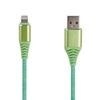 USB кабель "LP" для Apple Lightning 8-pin "Носки" (зеленый/блистер)