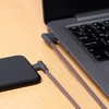 USB кабель "LP" для Apple Lightning 8-pin Г-коннектор оплетка леска (красный/блистер)