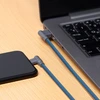 USB кабель "LP" для Apple Lightning 8-pin Г-коннектор оплетка леска (синий/блистер)