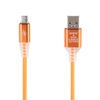 USB кабель "LP" Micro USB "Змея" LED TPE (оранжевый/блистер)