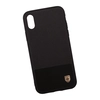 Защитная крышка "Meephone" A Good Design для iPhone X/Xs  кожа с тканью (черная)