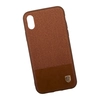 Защитная крышка "Meephone" A Good Design для iPhone X/Xs  кожа с тканью (коричневая)