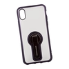 Защитная крышка "Meephone" для iPhone X/Xs  прозрачная с держателем-подставкой (черная рамка)