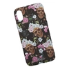 Защитная крышка для iPhone X/Xs "KUtiS" Skull BK-1 Черепа и цветы (черная с белым)