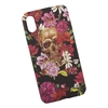 Защитная крышка для iPhone X/Xs "KUtiS" Skull BK-3 Череп и цветы (черная с красным)