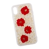 Защитная крышка "SwitchEasy" Fleur для iPhone X/Xs красные и белые цветы с золотом (прозрачная)