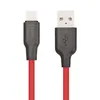 USB кабель HOCO X21 Silicone MicroUSB, 1м, силикон (красный/черный)