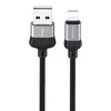 USB кабель BOROFONE BX28 Dignity Lightning 8-pin, 1м, 2.4A, PVC (серый/черный)