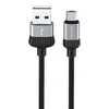 USB кабель BOROFONE BX28 Dignity MicroUSB, 1м, 2.4A, PVC (серый/черный)