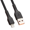 USB кабель "LP" для Apple Lightning 8-pin "Extra" TPE (черный/коробка)