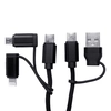 USB-C кабель "LP" 6 в 1 USB/Apple Lightning 8-pin/MicroUSB/USB-C QC 3.0/PD в текстильной оплетке (черный)