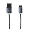 USB кабель "LP" для Apple Lightning 8 pin Металлическая оплетка 1м. (серебряный/европакет)