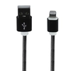 USB кабель "LP" для Apple Lightning 8 pin Металлическая оплетка 1м. (черный/европакет)