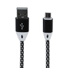 USB кабель "LP" Micro USB оплетка и металлические разъемы 1м. (белый/европакет)