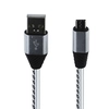 USB кабель "LP" Type-C Кожаная оплетка 1м. (серебряный/европакет)