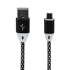 USB кабель "LP" Type-C оплетка и металлические разъемы 1м. (белый/европакет)