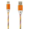 USB кабель "LP" Type-C оплетка и металлические разъемы 1м. (оранжевый/европакет)
