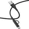 USB кабель HOCO X54 Cool Dual MicroUSB/Type-C, 2.4А, 2в1, 1м, TPE (черный)