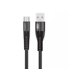 USB кабель Earldom EC-077M MicroUSB, 3A, 1м, нейлон (черный)