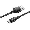 USB кабель BOROFONE BX54 Ultra Bright MicroUSB, 1м, 2.4A, нейлон (черный)