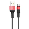 USB кабель HOCO X26 Xpress MicroUSB, 1м, нейлон (черный/красный)