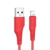 USB кабель HOCO X58 Airy Lightning 8-pin, 2.4А, 1м, силикон (красный)