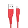 USB кабель HOCO X58 Airy MicroUSB, 2.4А, 1м, силикон (красный)