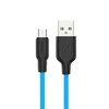 USB кабель HOCO X21 Plus Silicone MicroUSB, 2.4А, 1м, силикон (синий/черный)