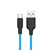 USB кабель HOCO X21 Plus Silicone Type-C, 3А, 1м, силикон (синий/черный)