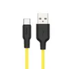 USB кабель HOCO X21 Plus Silicone Type-C, 3А, 1м, силикон (желтый/черный)