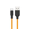 USB кабель HOCO X21 Plus Silicone Type-C, 3А, 1м, силикон (оранжевый/черный)