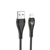 USB кабель BOROFONE BX65 Bright Lightning 8-pin, 1м, 2.4A, TPE, LED (черный)