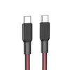 USB-C кабель HOCO X69 Jaeger Type-C, 3А, PD60W, 1м, нейлон (черный/красный)
