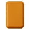 Чехол-бумажник магнитный MagSafe кожаный для iPhone (оранжевый)