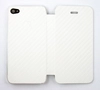 Задняя крышка-флип для iPhone 4 (Карбон белая) (прозрачный бокс)