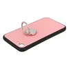 Защитная крышка "LP" для iPhone SE 2/8/7 "Glass Case" с кольцом (розовое стекло/коробка)
