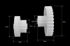 Комплект большой и малой шестерней  для мясорубки Polaris,Vitek,Elenberg. D=64/23  +  45/27 мм, H=30 + 30, зубья прям/прям 30/10 + кос/прям 54/12, D(внутр)= 8мм