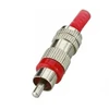 Штекер RCA металл-пластик на кабель, красный, BH7-15