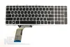 Клавиатура для HP 15-j000, 17-j000 черная с серебристой рамкой P/N: 711505-251, 720244-251