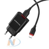 Сетевое зарядное устройство СЗУ Hoco BA20A Sharp USB/5V/2.1A +Lightning (Черный)