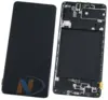 Дисплей Samsung Galaxy A71 (A715) в сборе с тачскрином в рамке черный (OLED)