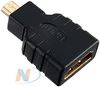 Переходник microHDMI(M) - HDMI(F), пластик, Perfeo A7003, черный