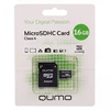 Карта памяти MicroSDHC 16GB Qumo +SD адаптер (class 4)