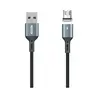 Кабель USB - MicroUSB Remax RC-156m (3A, магнитный, оплетка ткань), черный