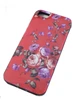 силиконовый чехол New Fashion Case для iphone 5/5S (красный фиолетово-розовые цветы)