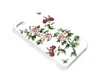 Задняя накладка для iPhone 4/4S со стразами Swarovski белая (розовые цветы)
