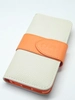 Чехол-книжка iPhone 5/5S органайзер кожзам (вбок) бело-оранжевый &quot;Rock&quot;